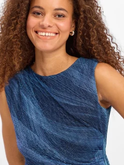 Swing Damen Abendkleid in marine - Ausschnitt: Rundhals