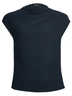 Swing Damen Top in marine silber - Ärmel: ohne Arm
