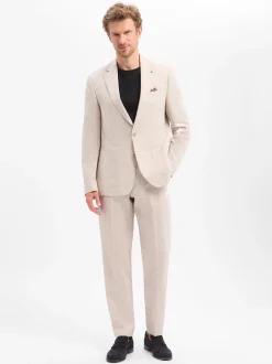 Thomas Goodwin Herren Leinenanzug in beige