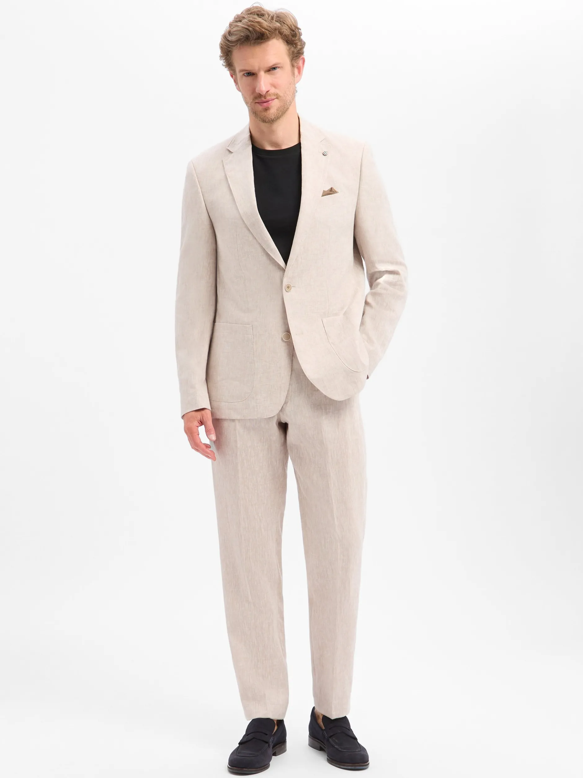 Thomas Goodwin Herren Leinenanzug in beige
