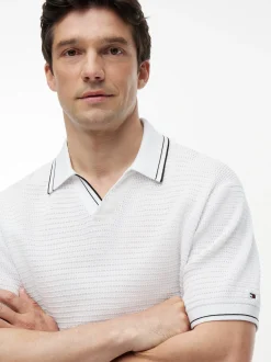 Tommy Hilfiger Tailored Herren Strickpoloshirt in weiß