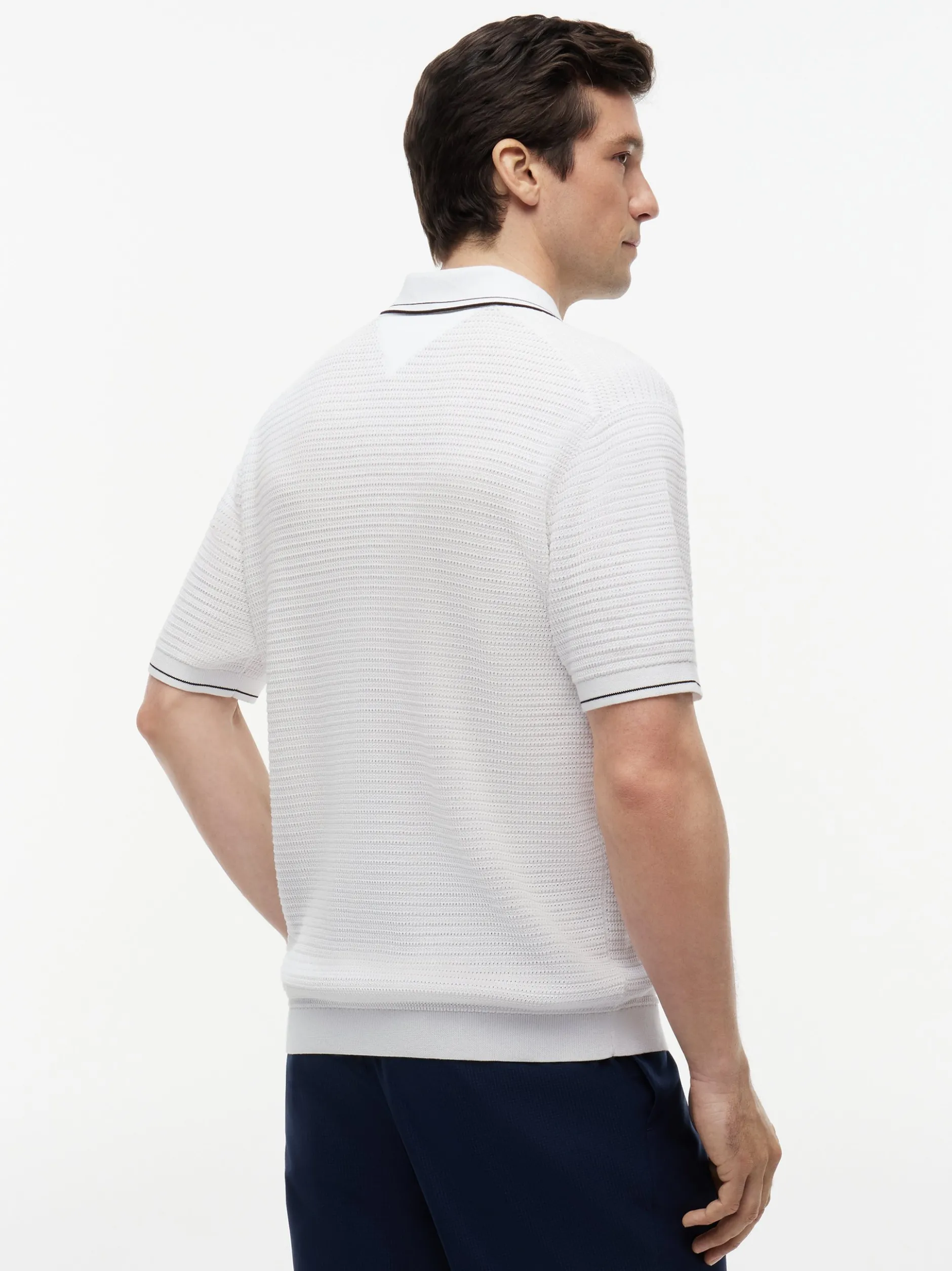 Tommy Hilfiger Tailored Herren Strickpoloshirt in weiß