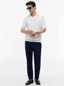 Tommy Hilfiger Tailored Herren Strickpoloshirt in weiß