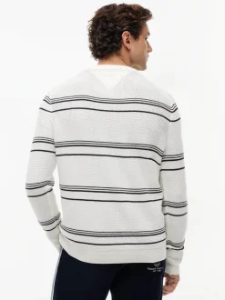 Tommy Hilfiger Tailored Herren Strickpullover in ecru schwarz