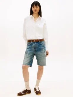 Tommy Jeans Damen Bluse in weiß - Ärmel: langarm