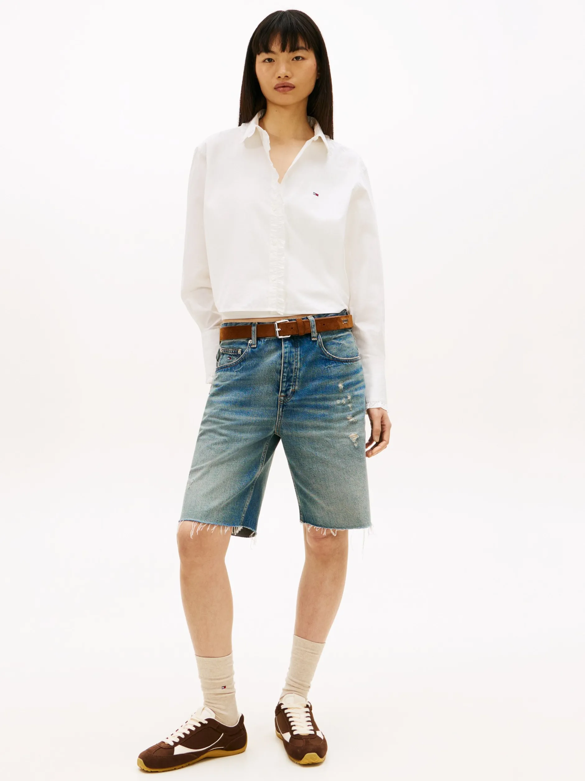 Tommy Jeans Damen Bluse in weiß - Ärmel: langarm