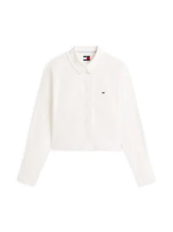 Tommy Jeans Damen Bluse in weiß - Ärmel: langarm