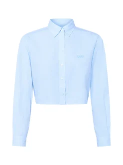 Tommy Jeans Damen Hemdbluse in hellblau weiß