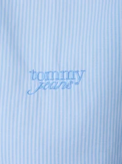 Tommy Jeans Damen Hemdbluse in hellblau weiß