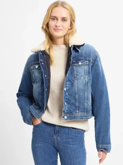 Tommy Jeans Damen 3-in-1 Jeansjacke in medium stone