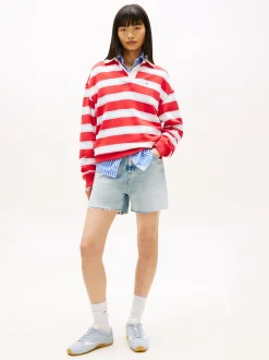 Tommy Jeans Damen Jeansshorts in bleached - Länge: kurz