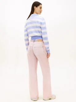 Tommy Jeans Damen Pullover mit Alpaka- und Wollanteil in flieder rosa