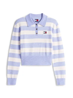 Tommy Jeans Damen Pullover mit Alpaka- und Wollanteil in flieder rosa