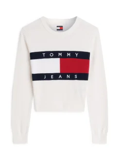 Tommy Jeans Damen Strickpullover in ecru