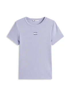 Tommy Jeans Damen T-Shirt in hellblau - Ärmel: kurzarm