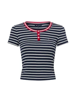 Tommy Jeans Damen T-Shirt in marine weiß