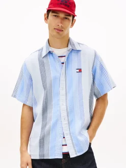 Tommy Jeans Herren Baumwollhemd in hellblau blau