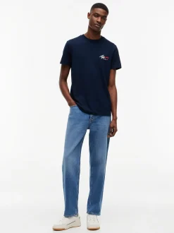 Tommy Jeans Herren T-Shirt in marine - Ärmel: kurzarm