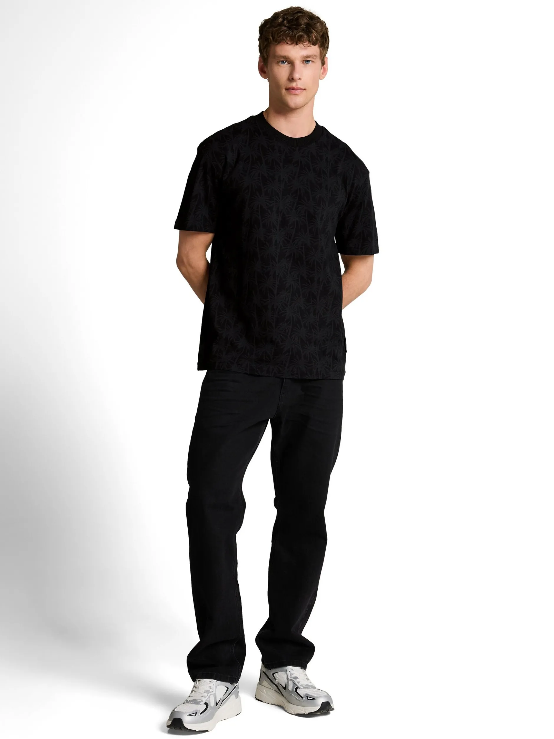 Tom Tailor Denim Herren T-Shirt in schwarz schlamm