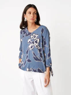 TONI Damen Bluse - Anna in blau - Ärmel: 3/4 Arm
