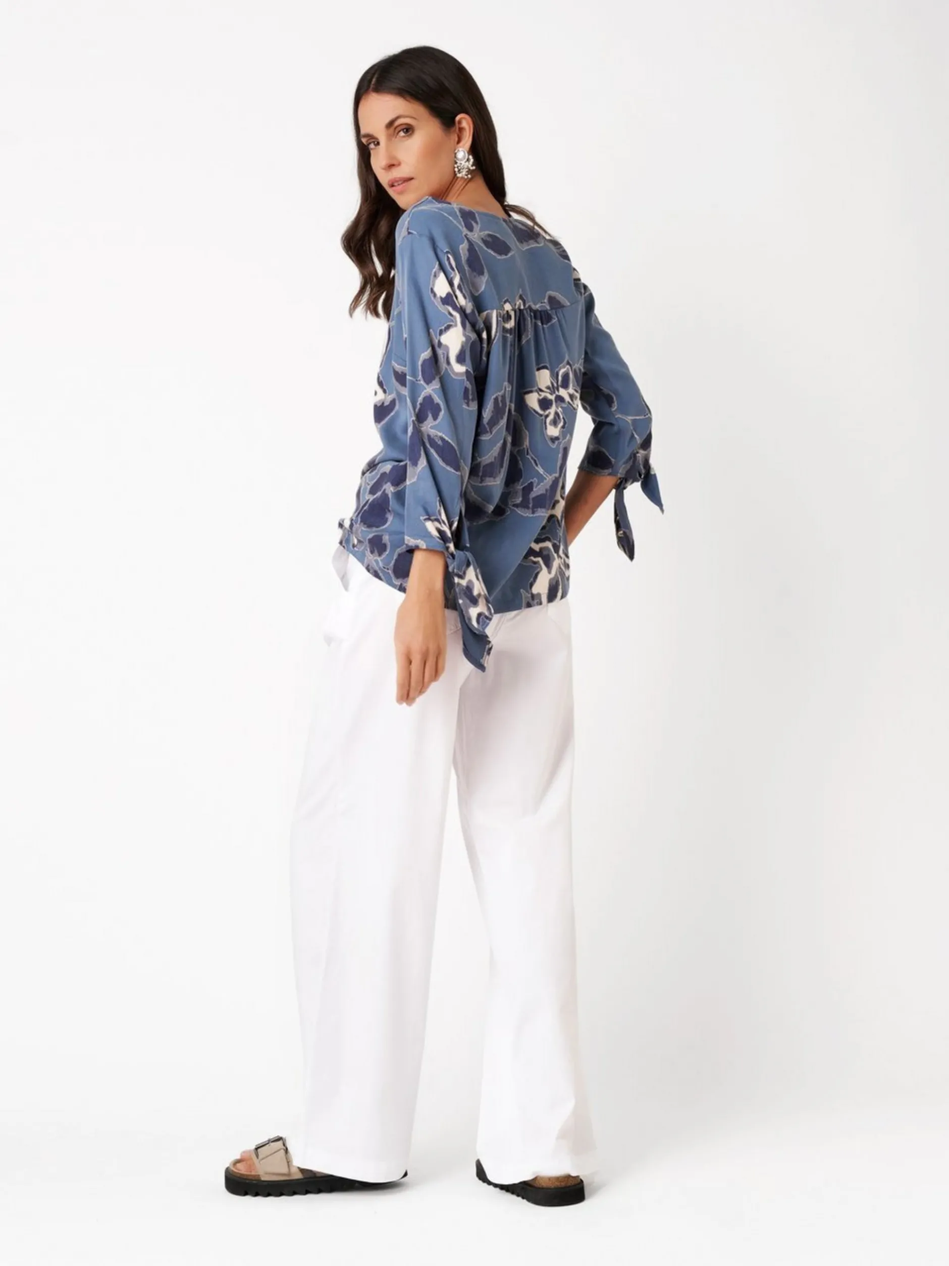 TONI Damen Bluse - Anna in blau - Ärmel: 3/4 Arm