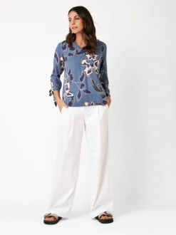 TONI Damen Bluse - Anna in blau - Ärmel: 3/4 Arm