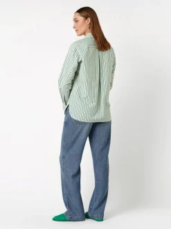 TONI Damen Bluse - Charly in grün weiß - Ärmel: langarm