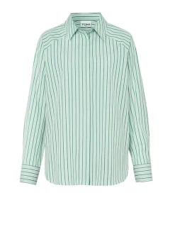 TONI Damen Bluse - Charly in grün weiß - Ärmel: langarm