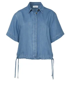 TONI Damen Bluse - Clay in blau - Ausschnitt: Kent