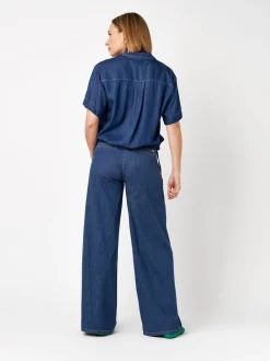 TONI Damen Bluse - Clay in blau - Ausschnitt: Kent