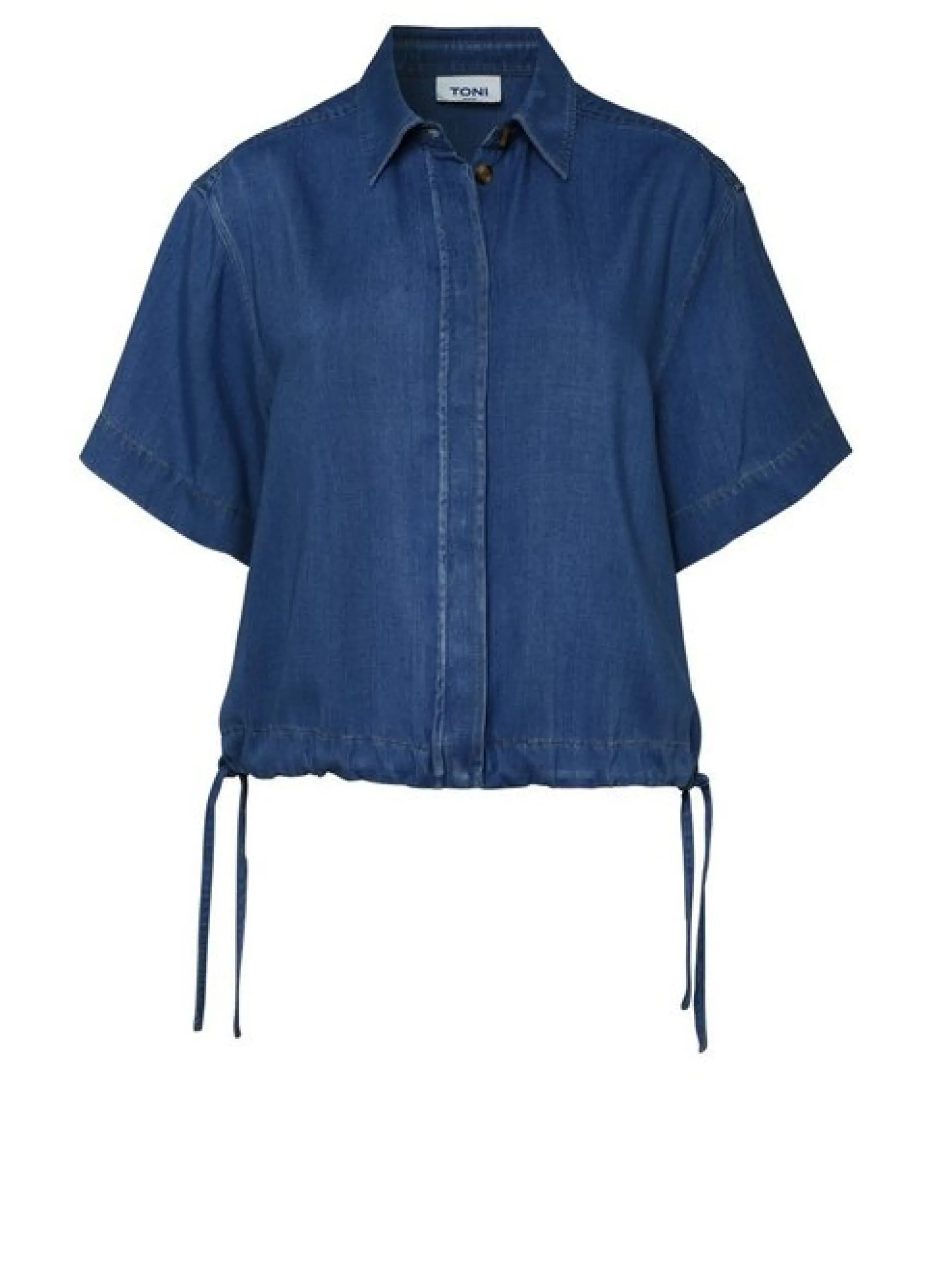 TONI Damen Bluse - Clay in blau - Ausschnitt: Kent