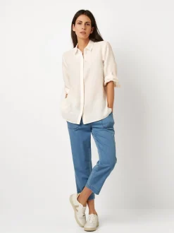 TONI Damen Bluse - Clay in weiß - Ausschnitt: Kent