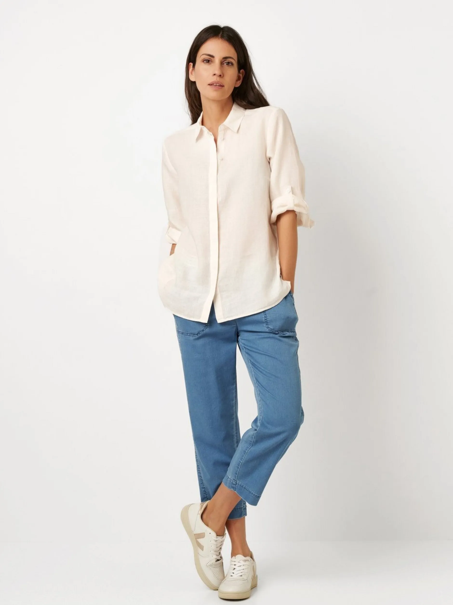 TONI Damen Bluse - Clay in weiß - Ausschnitt: Kent