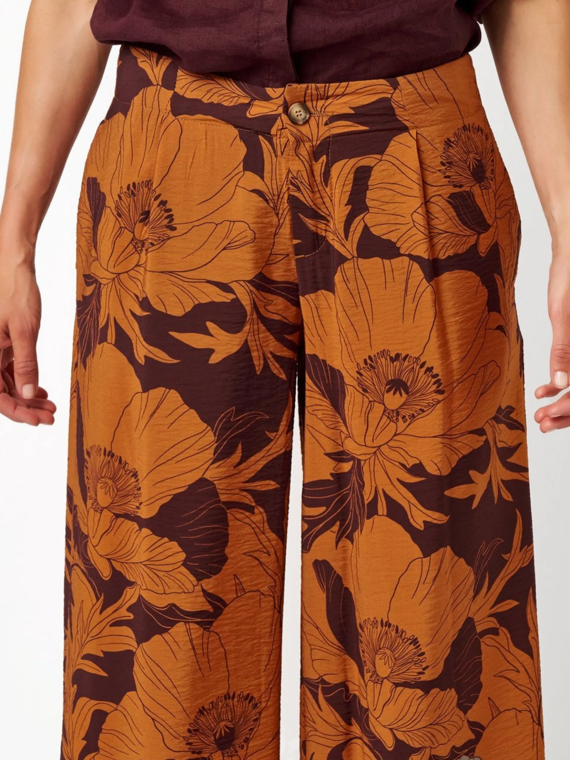 TONI Damen Hose - Elli Wide in orange mehrfarbig