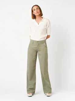 TONI Damen Hose - Liv Wide in khaki - Länge: lang