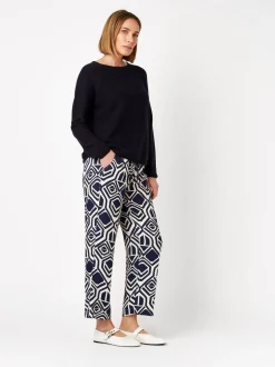 TONI Damen Hose - Pia 7/8 in blau weiß - Länge: mittel
