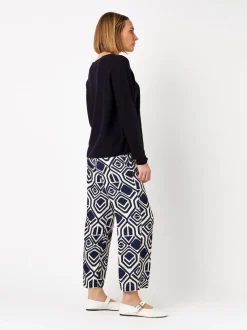 TONI Damen Hose - Pia 7/8 in blau weiß - Länge: mittel