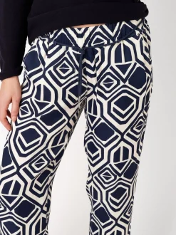 TONI Damen Hose - Pia 7/8 in blau weiß - Länge: mittel