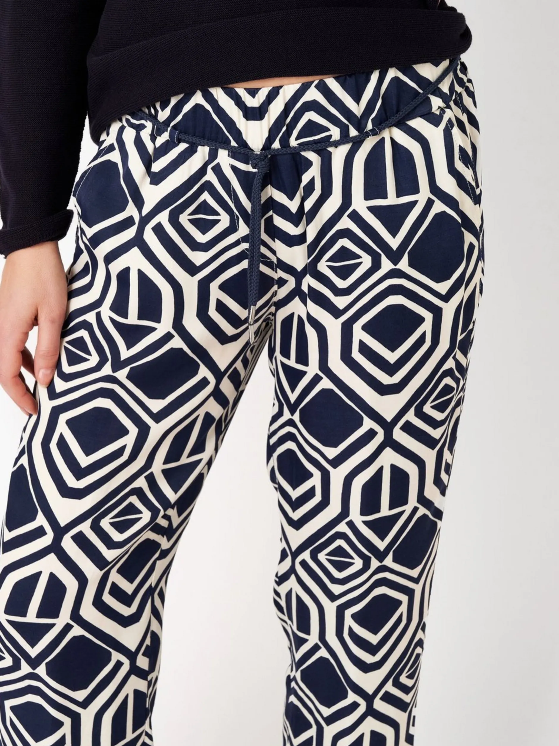 TONI Damen Hose - Pia 7/8 in blau weiß - Länge: mittel