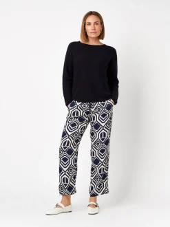 TONI Damen Hose - Pia 7/8 in blau weiß - Länge: mittel
