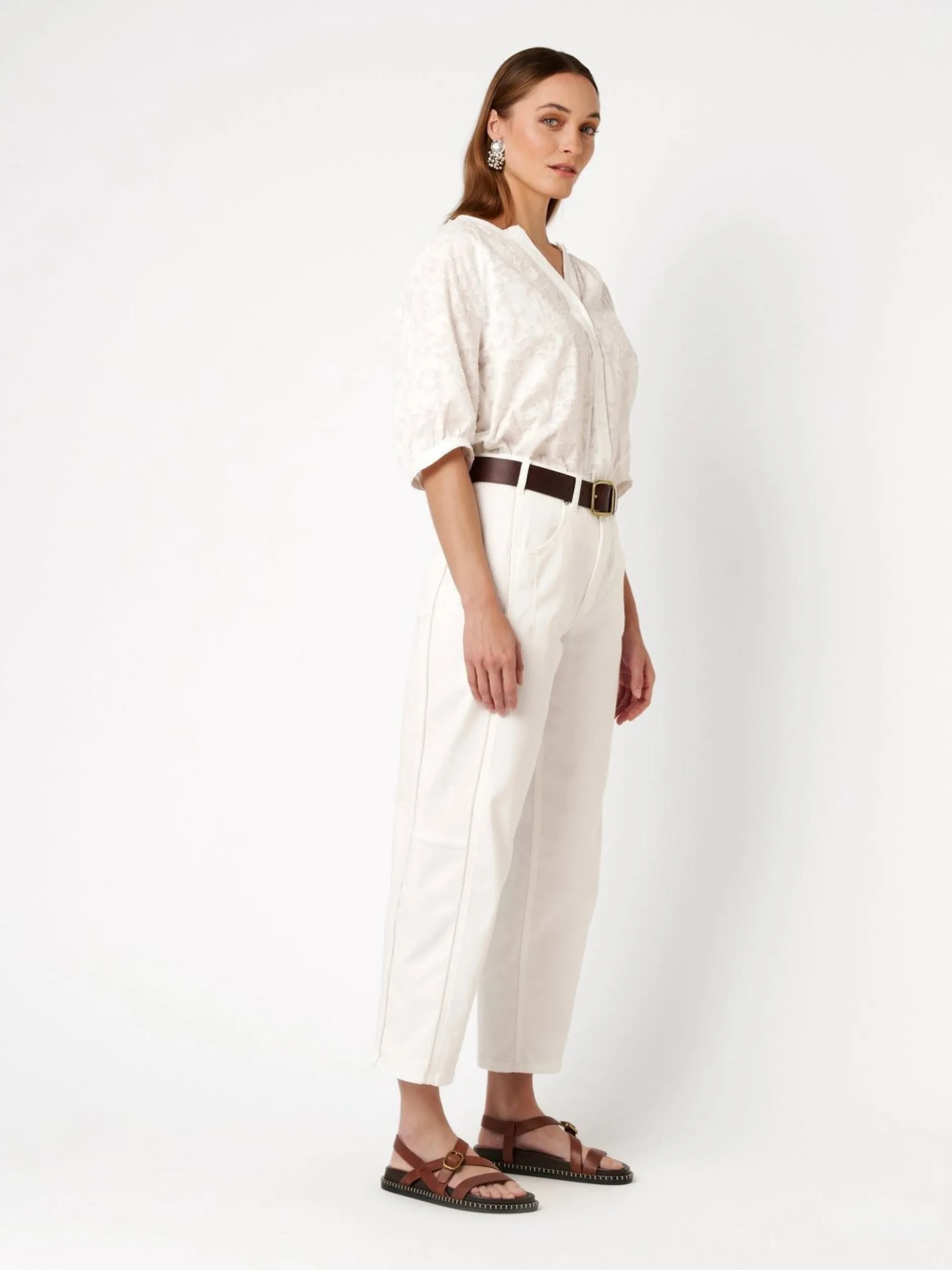TONI Damen Jeans - Liv Barrel in weiß - Länge: mittel