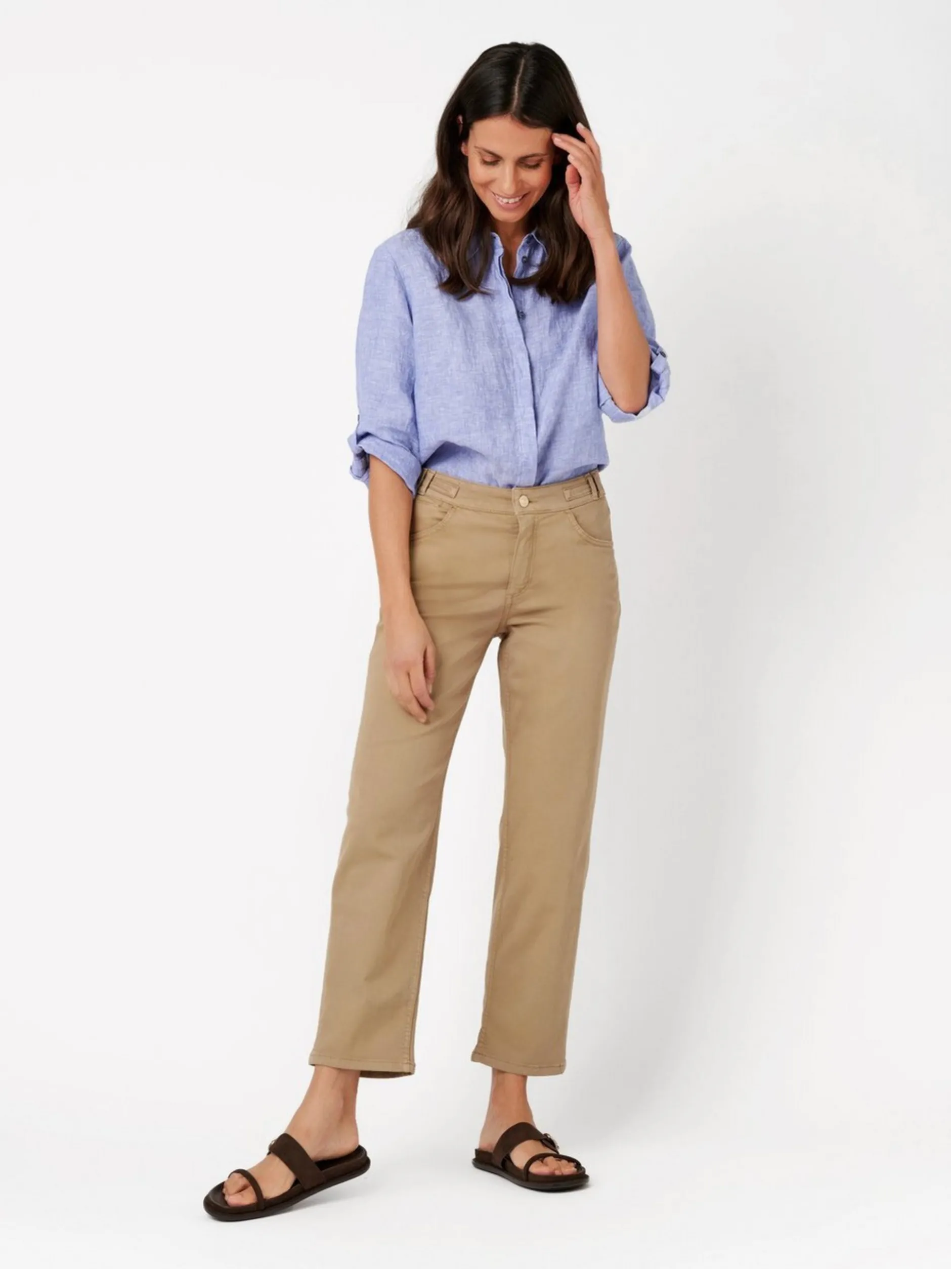 TONI Damen Jeans - Liv 7/8 in braun - Länge: mittel