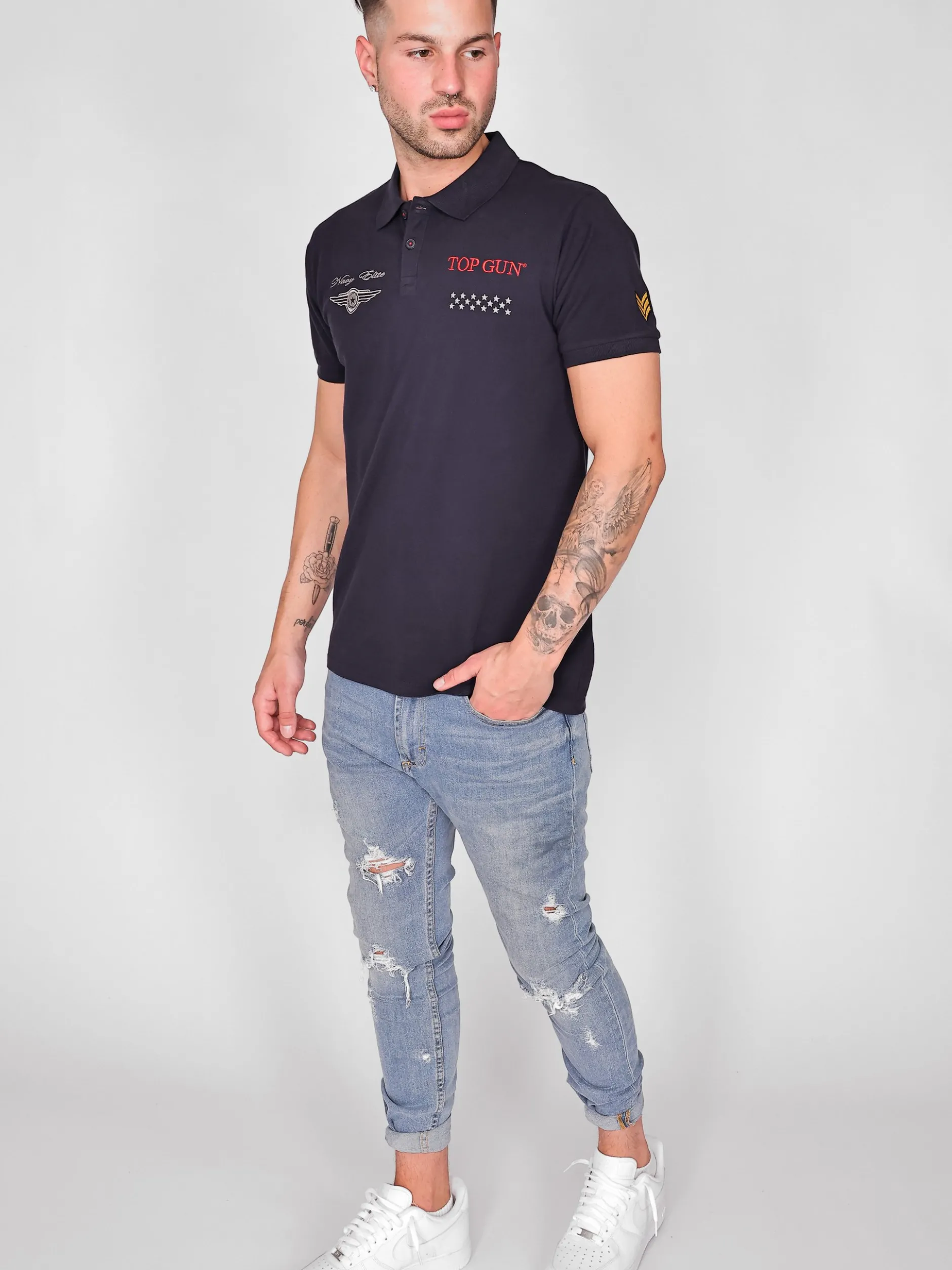 Topgun Herren Polo Shirt in blau