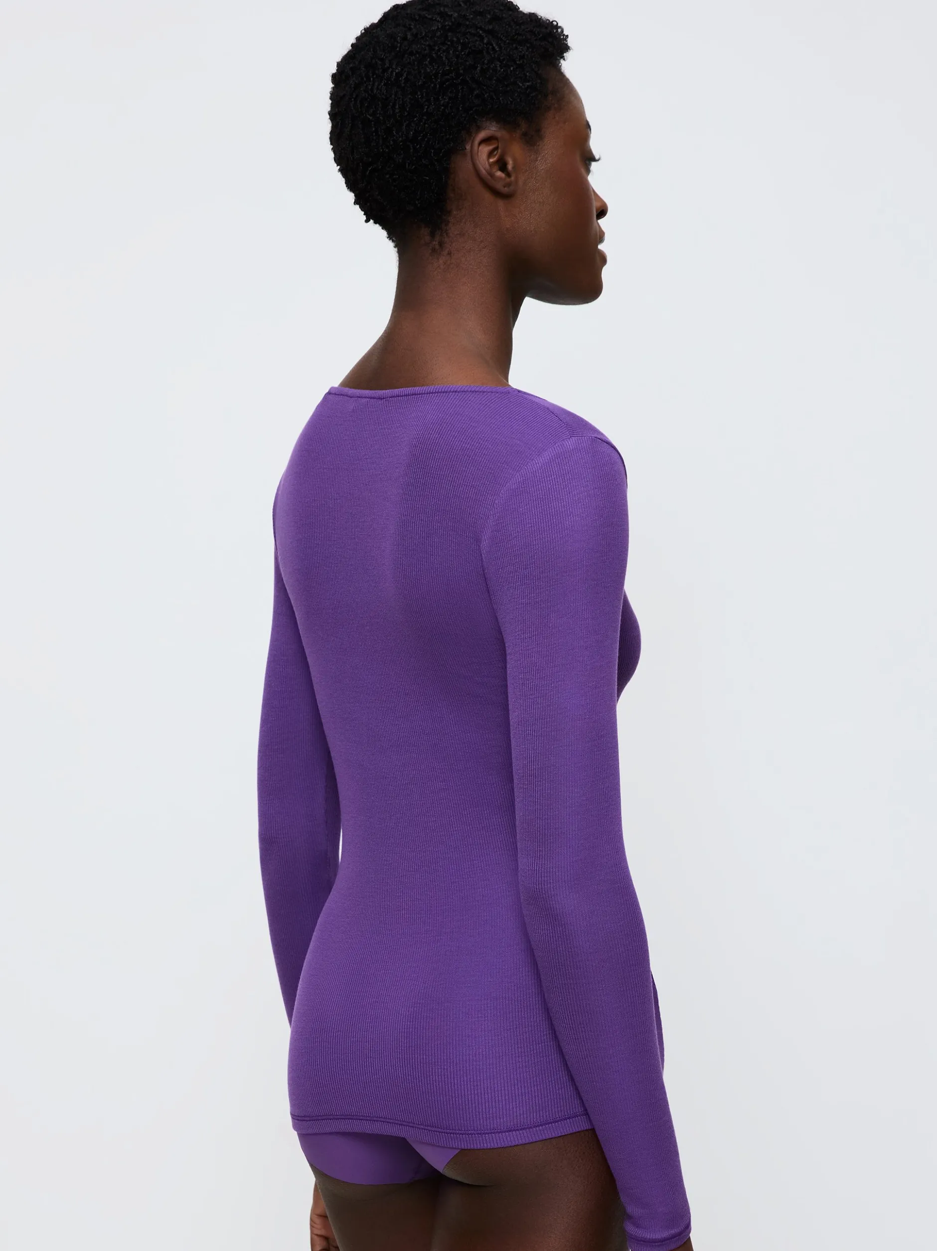Triumph Damen Longsleeve - Beauty Layers Top Scoop Neck in purple