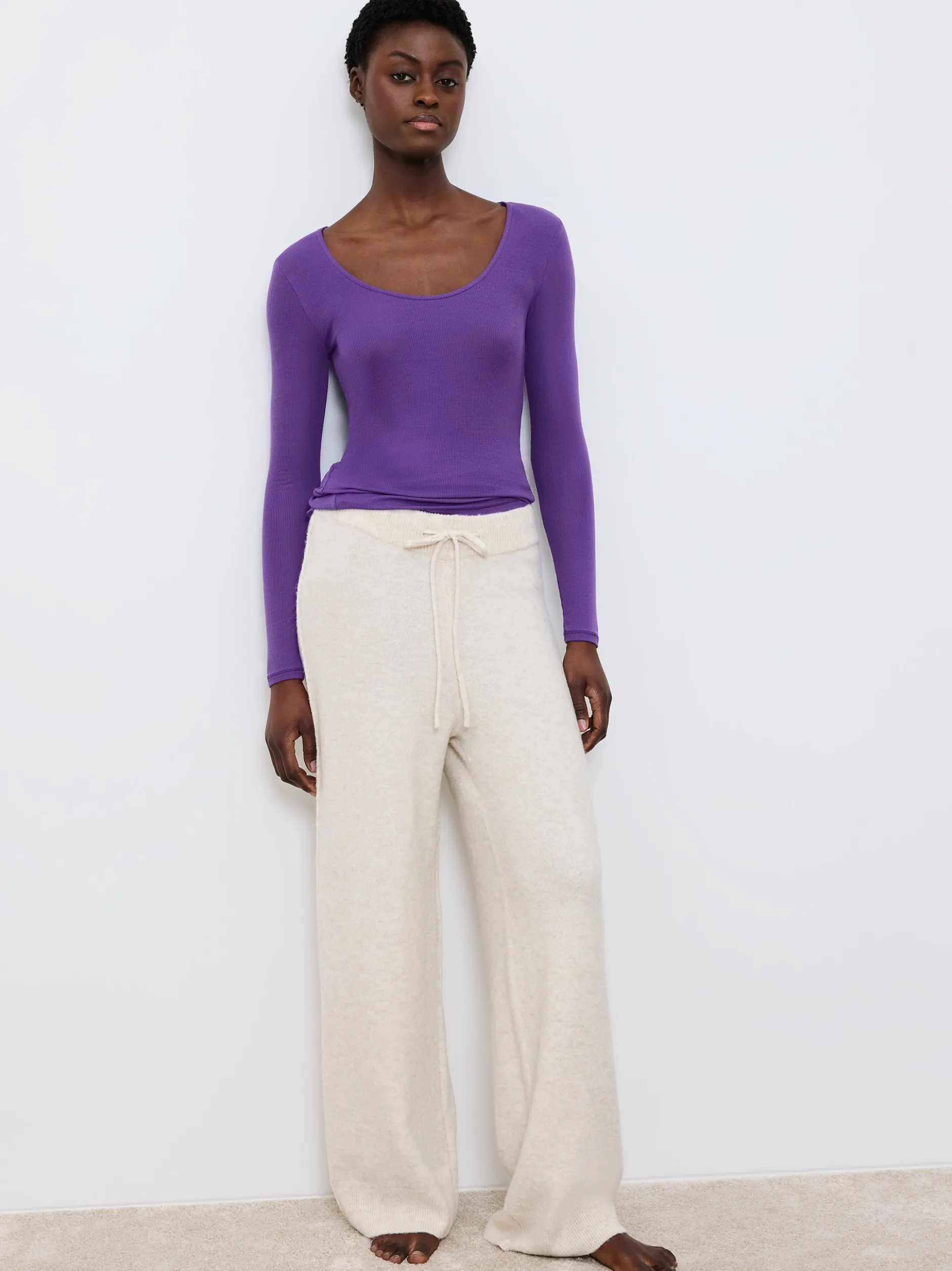 Triumph Damen Longsleeve - Beauty Layers Top Scoop Neck in purple