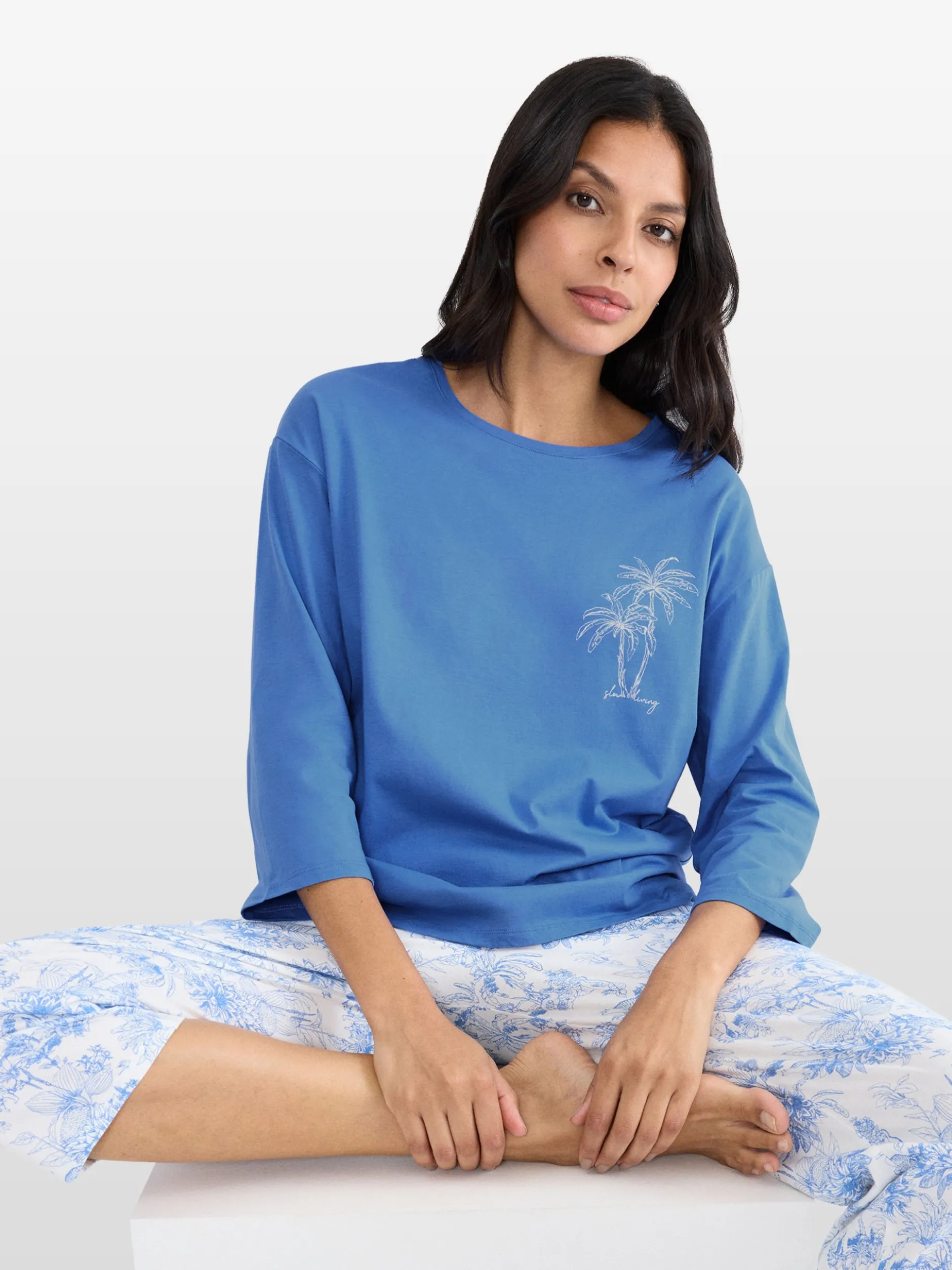 Triumph Damen Longsleeve - Red Label Mix & Match in blau
