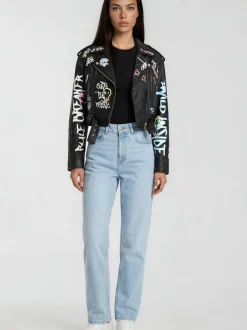 Trueprodigy Damen Lederjacke - Senra in schwarz