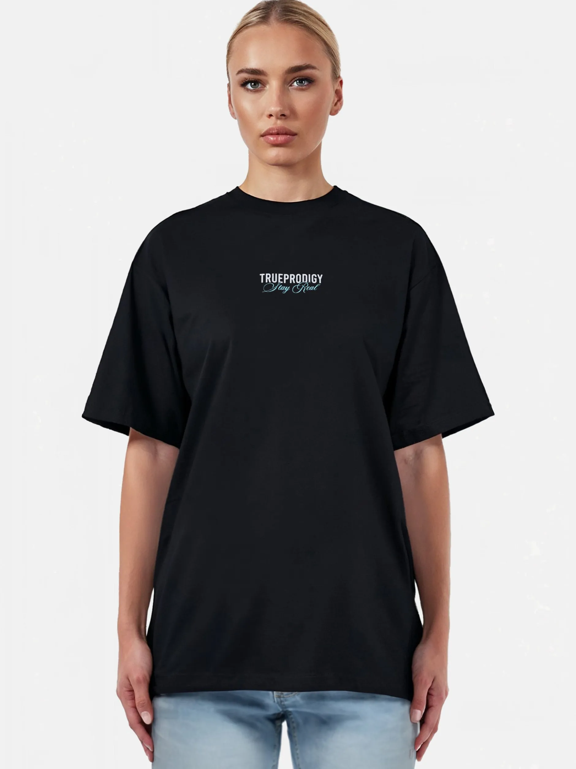 Trueprodigy Damen Oversize-Shirt - Lou F in schwarz