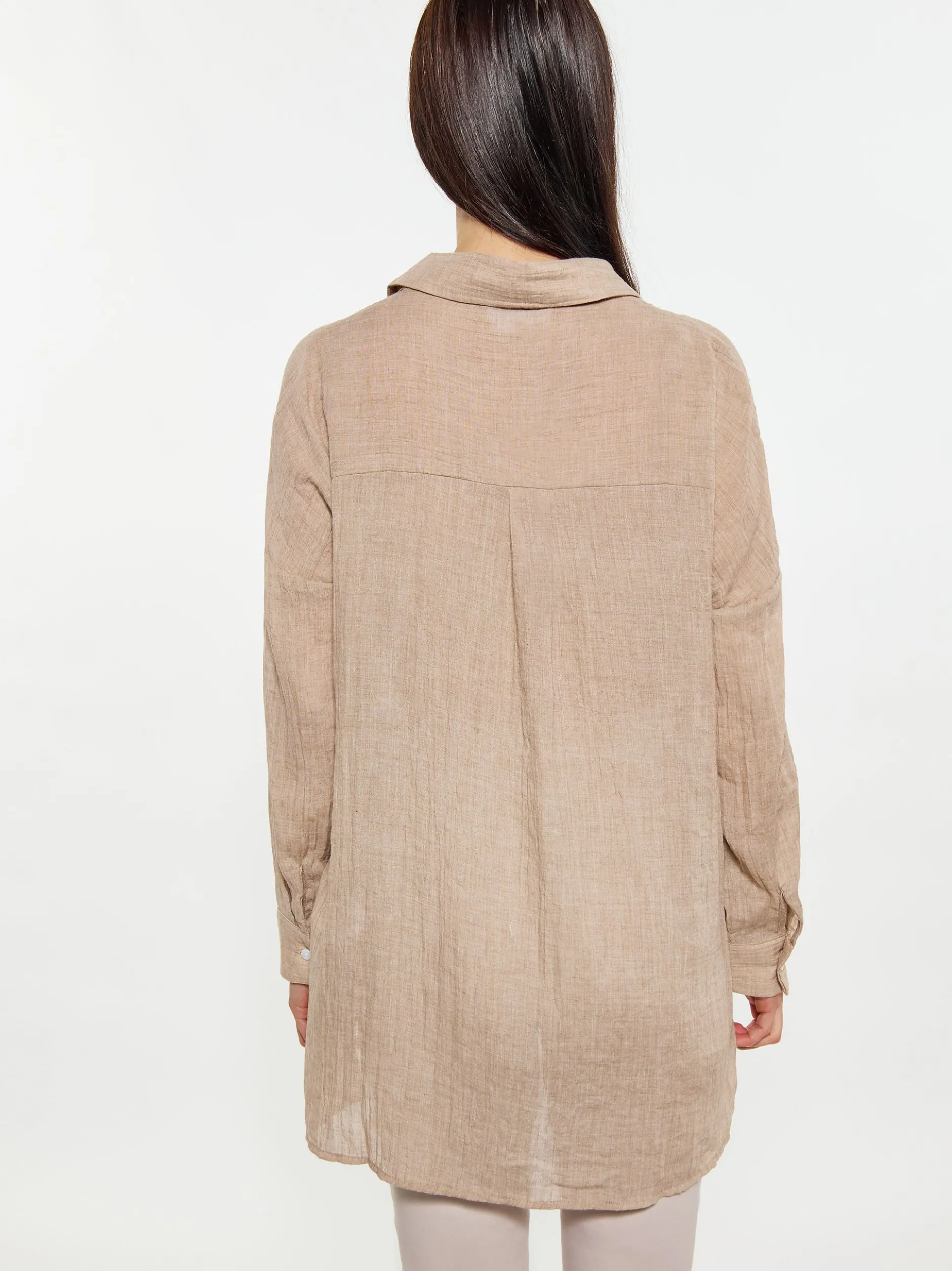 Usha Damen Bluse in beige - Ausschnitt: ohne Kragen