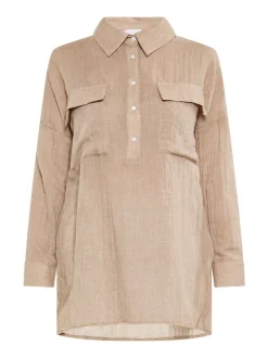 Usha Damen Bluse in beige - Ausschnitt: ohne Kragen